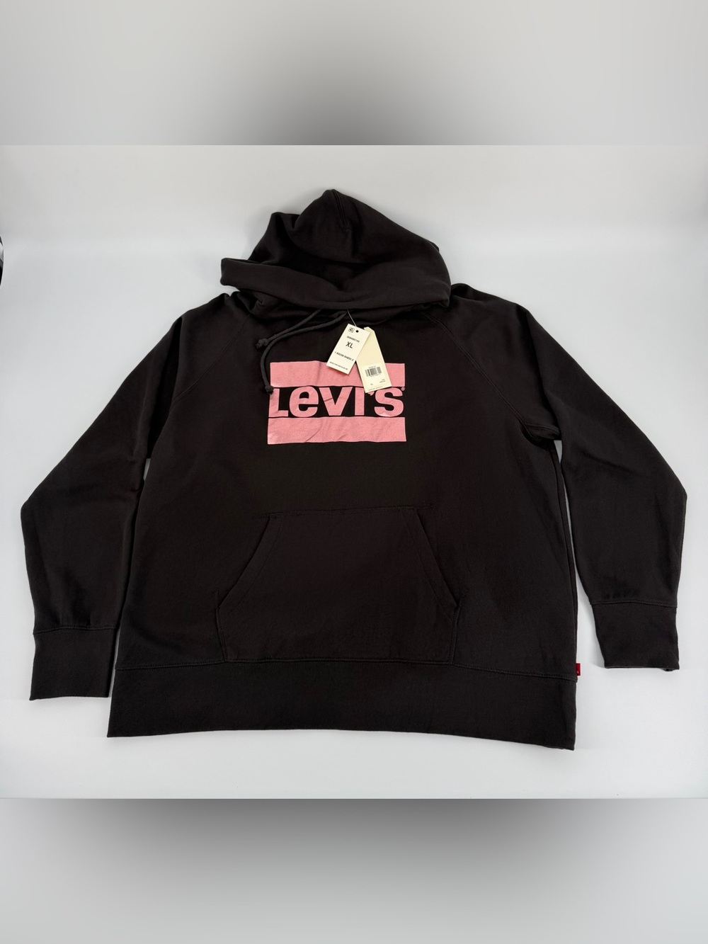 Levi's Womens Metallic Logo-Print Graphic Pullover Hoodie Black - Picture 2 of 15